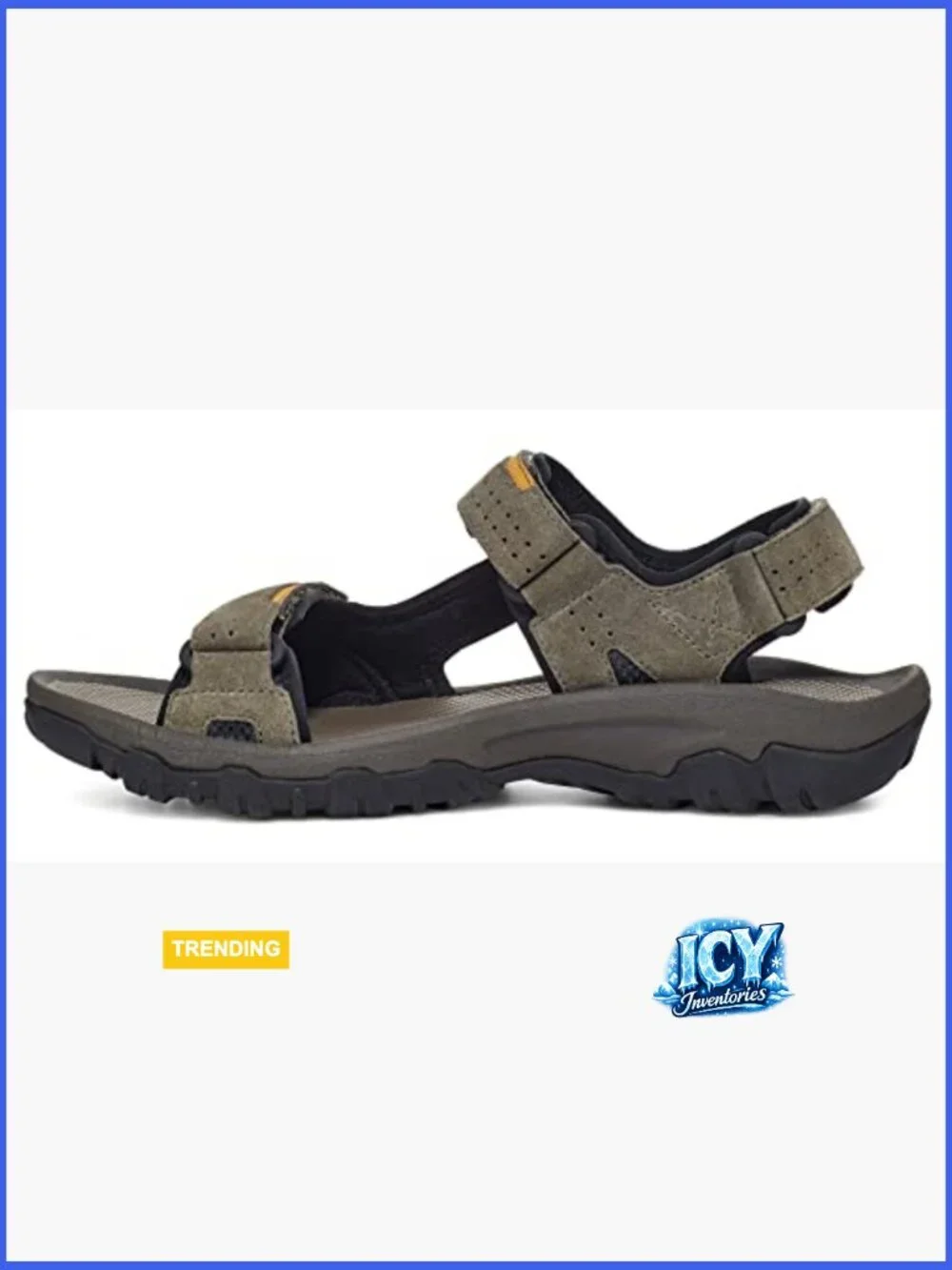 Suede Hook-and-Loop Sport Sandal with Arch Support, Light Hikes